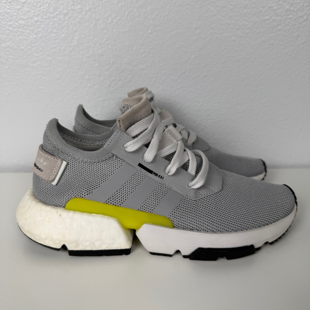 Adidas POD-S3.1 B42056 Men's 6 Gray Neon Yellow Boost Sneakers Shoes